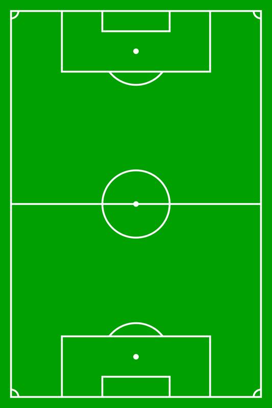 Diagram of a soccer field with its markings