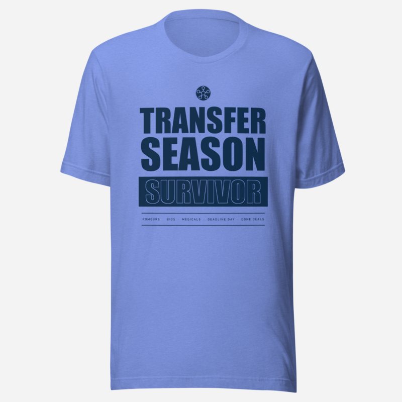 RealTimeFam Transfer Season Survivor Matchday Tee Heather Columbia Blue