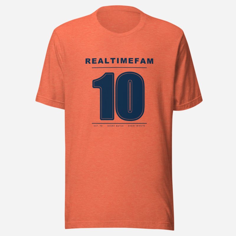 RealTimeFam Jersey Back 10 Matchday Tee Heather Orange