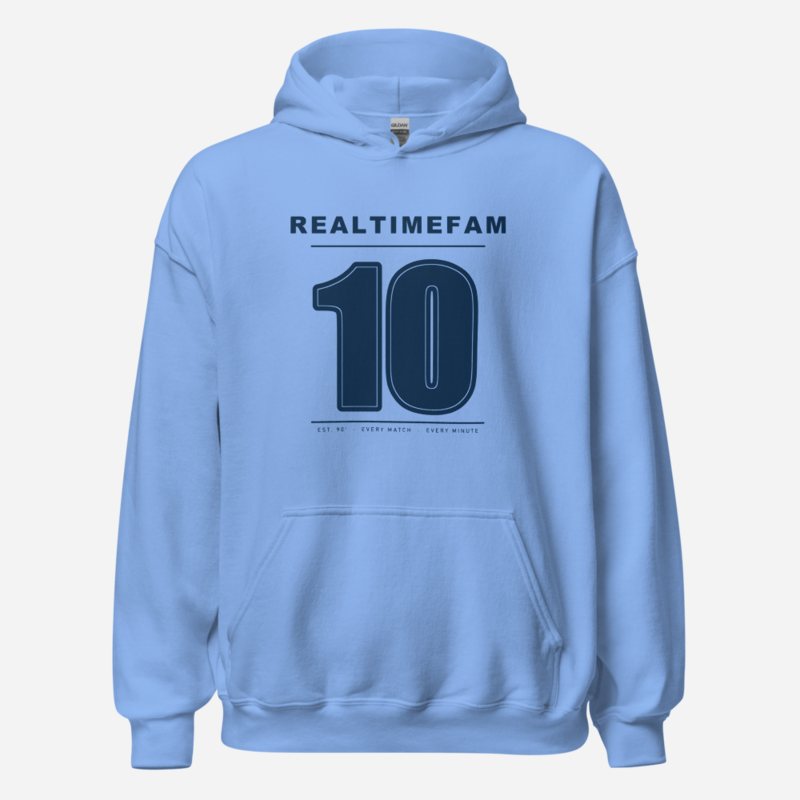 RealTimeFam Jersey Back 10 Matchday Hoodie Carolina Blue