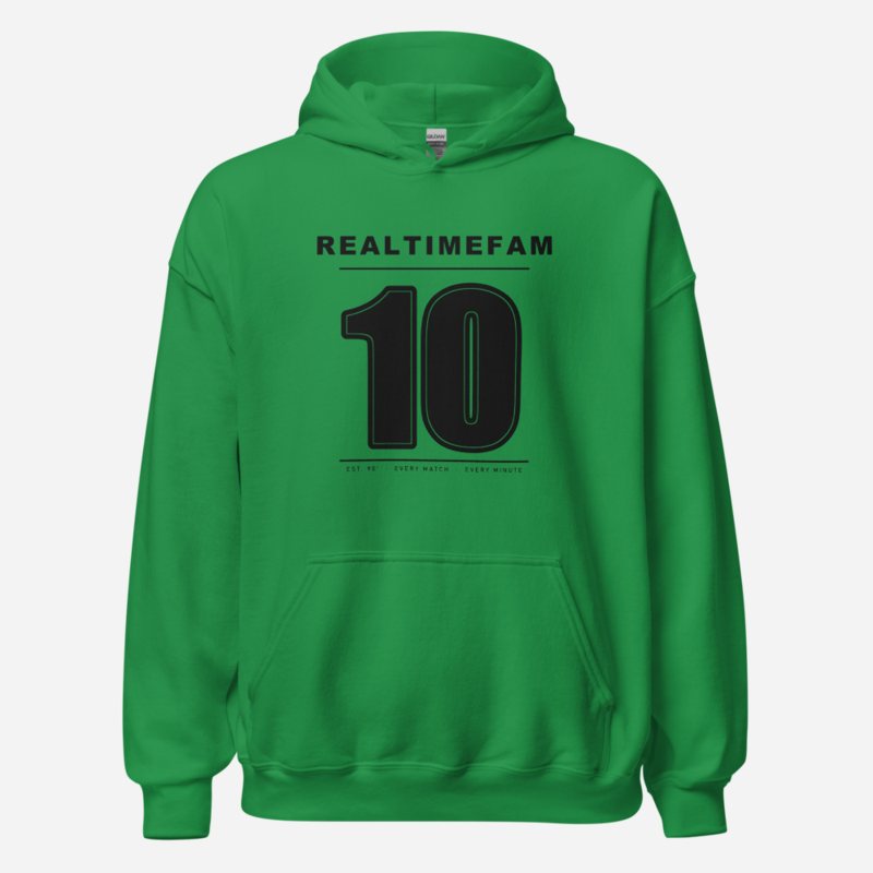 RealTimeFam Jersey Back 10 Matchday Hoodie Irish Green