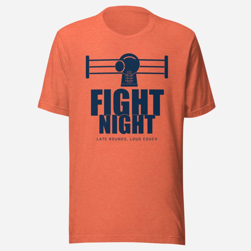RealTimeFam Fight Night - Late Rounds, Loud Couch Game Night Tee Heather Orange