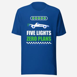 RealTimeFam Five Lights, Zero Plans Game Night Tee True Royal