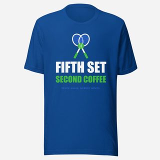 RealTimeFam Fifth Set, Second Coffee Game Night Tee True Royal