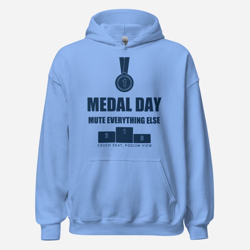 RealTimeFam Medal Day - Mute Everything Else Game Night Hoodie Carolina Blue