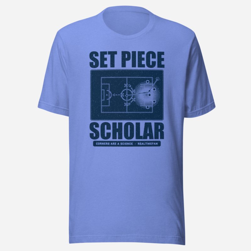 RealTimeFam Set Piece Scholar Fan Zone Tee Heather Columbia Blue