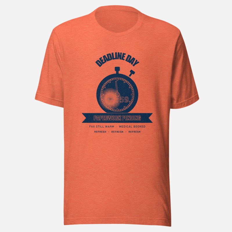 RealTimeFam Deadline Day Fan Zone Tee Heather Orange