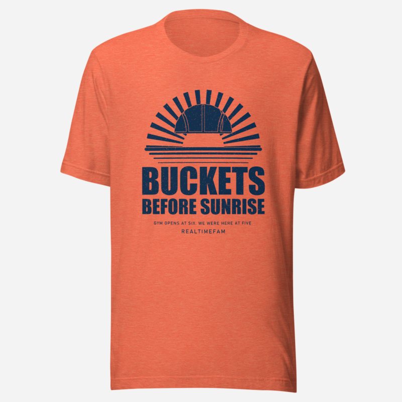 RealTimeFam Buckets Before Sunrise Fan Zone Tee Heather Orange