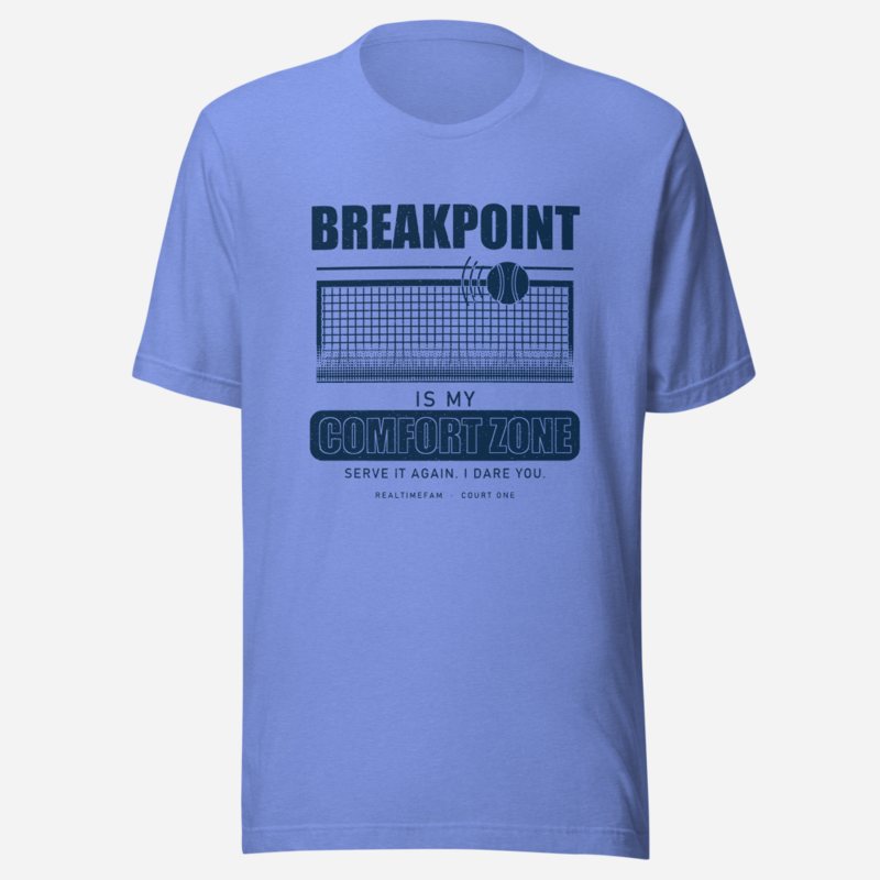 RealTimeFam Breakpoint Comfort Zone Fan Zone Tee Heather Columbia Blue