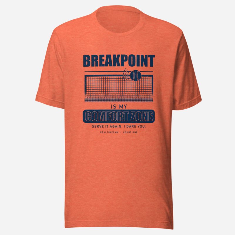RealTimeFam Breakpoint Comfort Zone Fan Zone Tee Heather Orange
