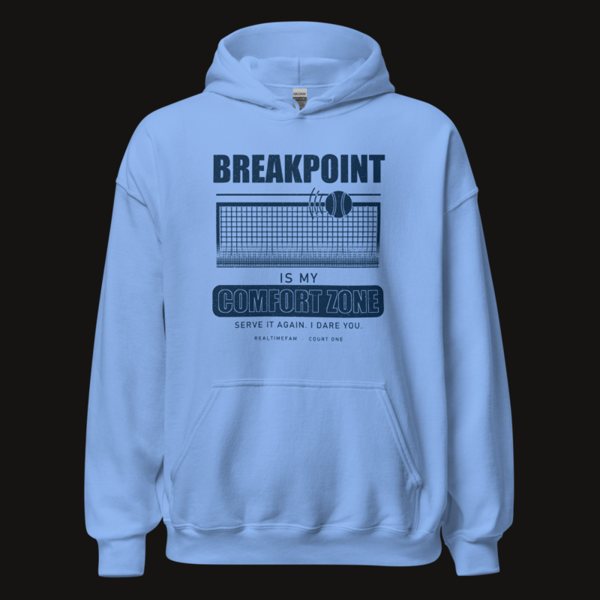 RealTimeFam Breakpoint Comfort Zone Fan Zone Hoodie in Carolina Blue