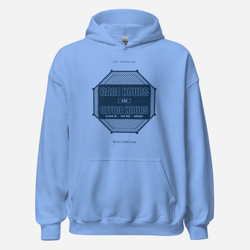 RealTimeFam Cage Hours Office Hours Fan Zone Hoodie Carolina Blue