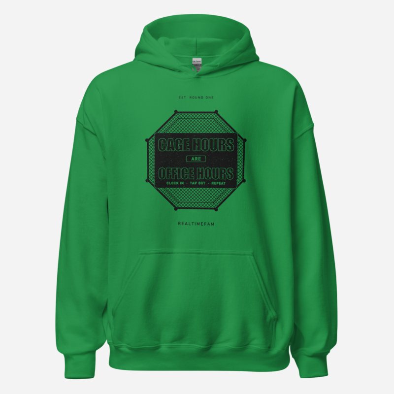 RealTimeFam Cage Hours Office Hours Fan Zone Hoodie Irish Green