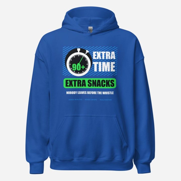 RealTimeFam Extra Time Extra Snacks Fan Zone Hoodie in Royal