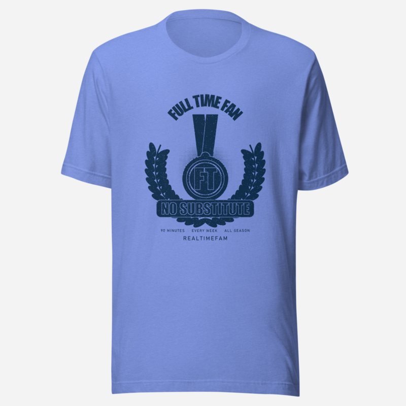 RealTimeFam Full Time Fan Fan Zone Tee Heather Columbia Blue