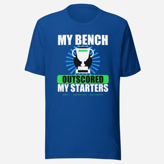 RealTimeFam My Bench Outscored Fan Zone Tee True Royal