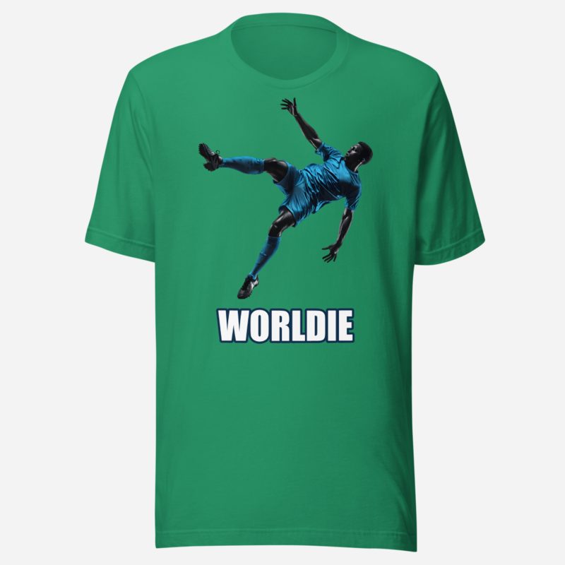 RealTimeFam Worldie Bicycle Kick Tee in Kelly