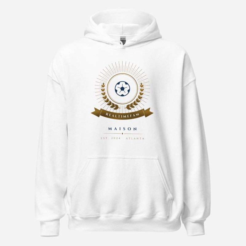 RealTimeFam Maison Heraldic Emblem Hoodie White